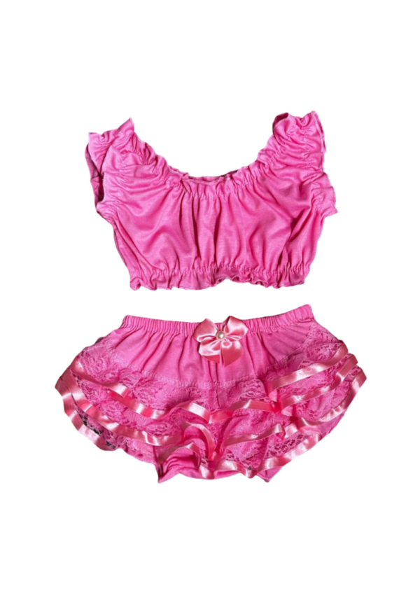 CONJUNTO BUNDA RICA ROSA CHICLETE